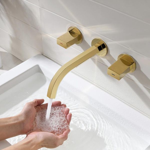 

bathroom sink faucets skowll brass double knob handle wall mounted wash faucet cold water taps basin mixer tap set sk-011