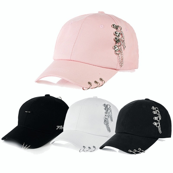 

fashion baseball cap with rings caps couple street hoop hip hats adjustable golf ball sport casual hats, Blue;gray