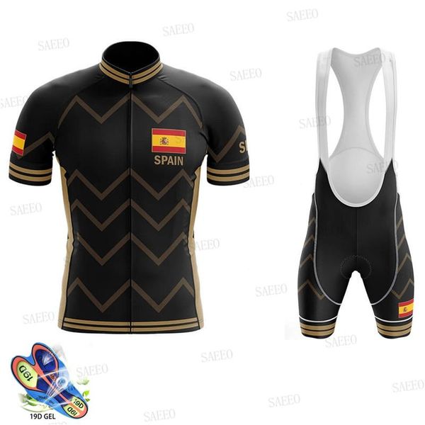 Ropa Ciclismo 2021 Summer Spain Team Maglia da ciclismo traspirante ad asciugatura rapida Set Abbigliamento da bicicletta Maillot Hombre Set da corsa