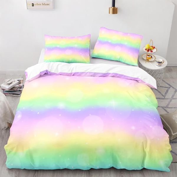 

bedding sets colorful rainbow set single twin full  king size bed children's kid bedroom duvetcover 3d print 13