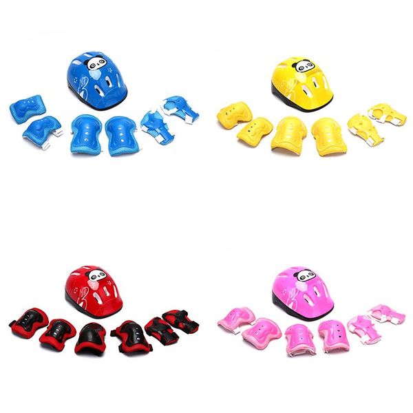 

7pcs/set children's skating protective gear children kids safety helmet knee elbow pad sets cycling skate bicycle accessories