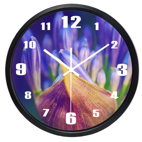 

wall clocks tulip flower clock fashion silent large living room real po home decor