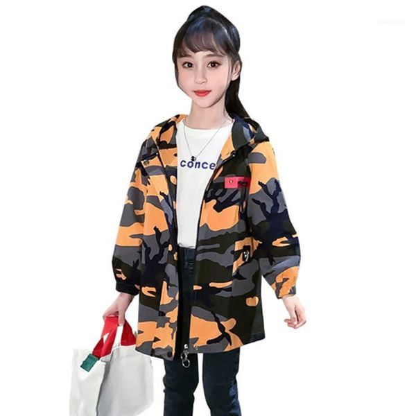 

children's jackets spring autumn jacket for girl camouflage coat outerwear children teenage girls clothes1, Blue;gray