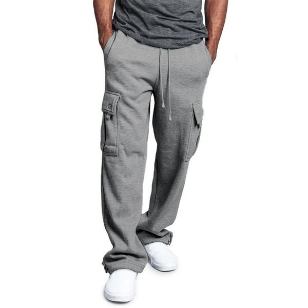 

men's pants leisure sports fitness jogging trouser belt pocket, Black