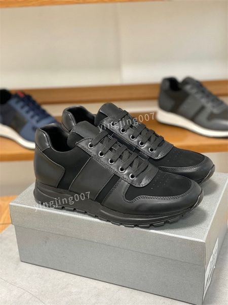 

2021 designer re-nylon luxury designers shoes valentinoes shoes mens womens sneakers nylon pouch leather lining cotton laces boots causal sh, Black