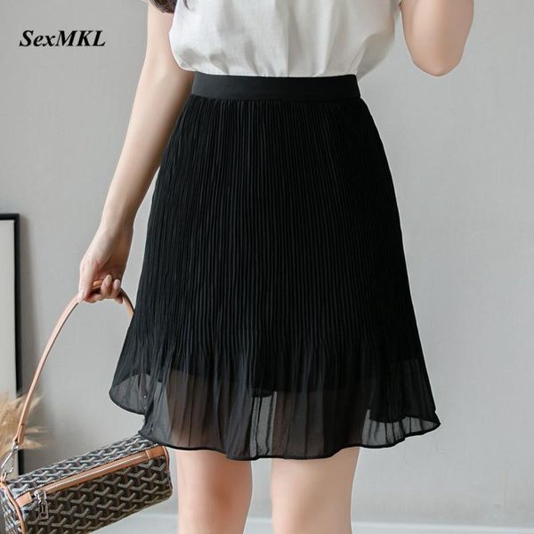 

skirts women summer pleated 2021 casual high waist a line womens elegant korean clothes black mini short skirt