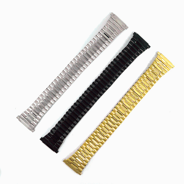 

watch bands shadowshark 16mm/18mm/20mm/22mm band elastic strap gold black silver stainless steel 2021, Black;brown