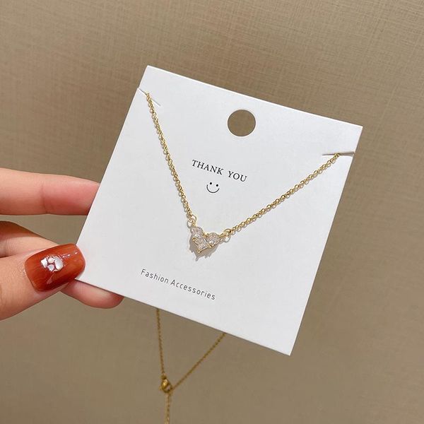 

chains luxury rhinestone necklace women sweet heart necklaces female fashion trendy titanium steel pendant gold color jewelry collares, Silver