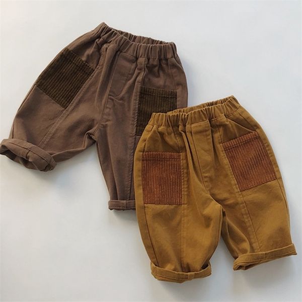 

winter kids baby boys girls pocket pants children's clothing casual thicken children 210521, Blue