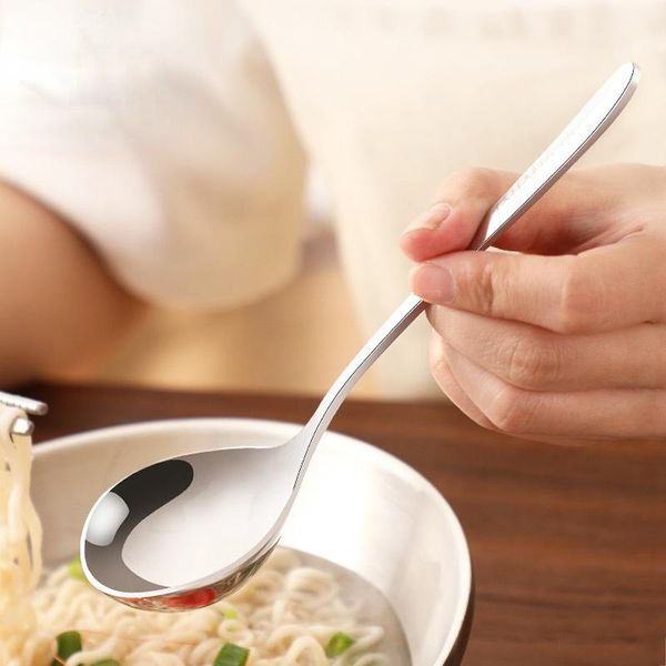 

spoons soup drinking spoon stainless steel noodles 304 small long handle creative diy