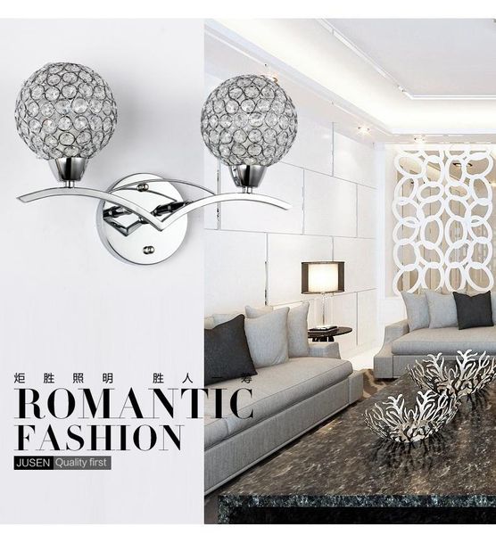 

wall lamp 2021 two-head the living room bedroom bedside crystal stairways lighting