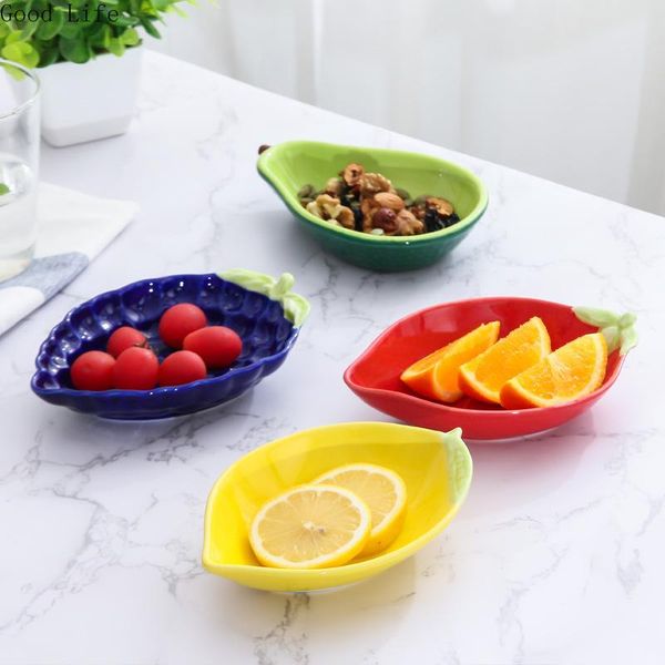 

dishes & plates nordic creative hand-painted ceramic color glaze avocado bowl fruit salad dessert children's snack dinner plate