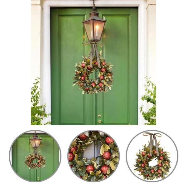 

decorative flowers & wreaths 1 pc fall wreath thanksgiving front door pomegranate rustic artificial garlands indoor porch hanging drop