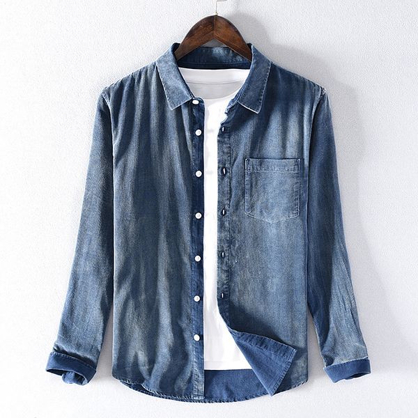 

men's t-shirts autumn long sleeve corduroy shirt brand casual fashion for men solid blue shirts male overhemd camisa q9pa, White;black