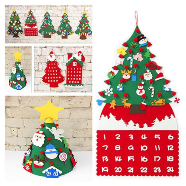 

christmas decorations kids diy felt tree decoration for home 2021 year gifts ornaments santa claus xmas