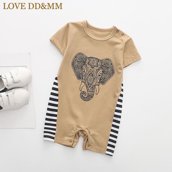 

love dd&mm baby clothing rompers summer style jumpsuit baby comfort breathable oder cotton short sleeve printed romper 210715, Blue