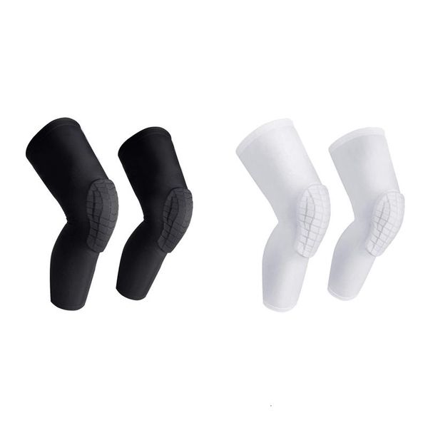 

elbow & knee pads 1pcs breathable sports football basketball honeycomb brace leg sleeve calf compression support protection, Black;gray