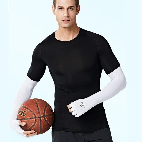 

sports gloves 2pcs cycling arm warmers sun uv protection sleeves fitness riding running fishing cuff basketball, Black