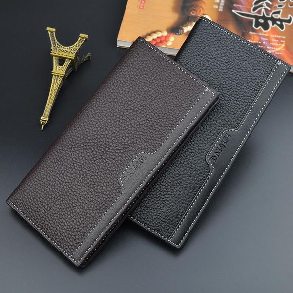 

wallets men's wallet long youth leisure 3% multi card large capacity simple thin soft, Red;black