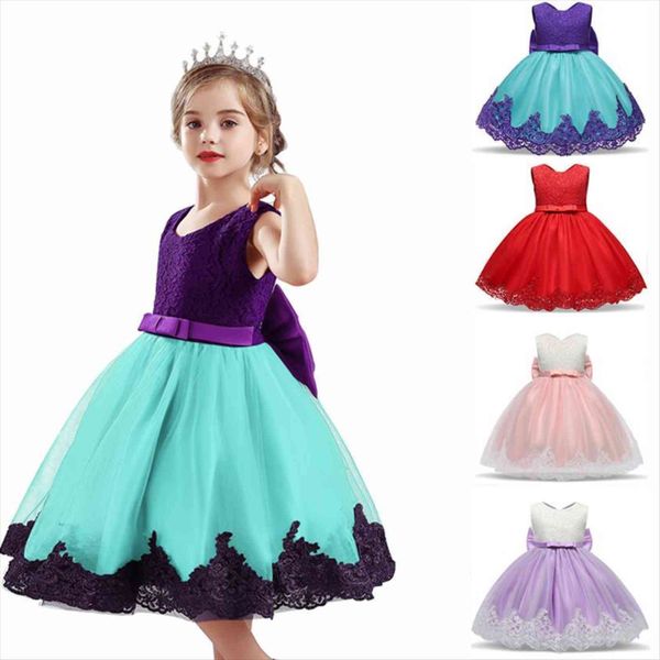 

elegant lace flower girls girl dress embroidery christening gown newborn clothes 0 5 years birthday party kids dresses for, Red;yellow