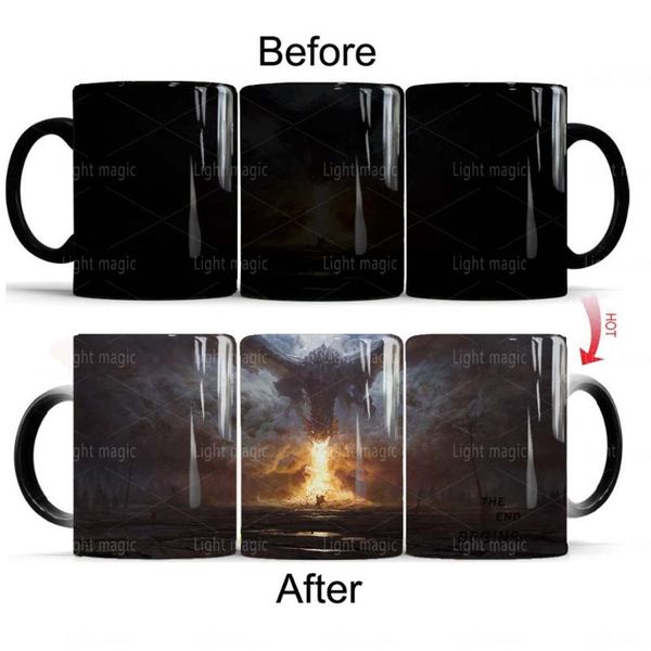 

mugs the end begins dragon mug 350ml color changing magic ceramic coffee heat sensitive milk cup