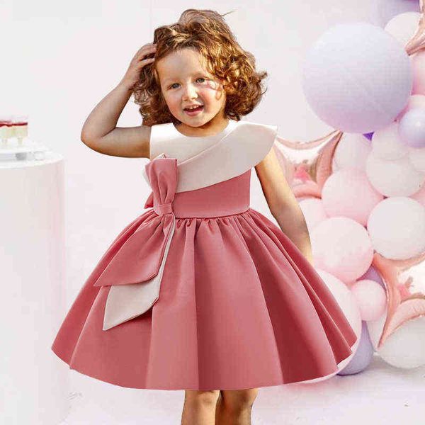 

2021 summer patchwork baptism dress first 1 year birthday dress for baby girl clothes princess dresses party dress child costume g1129, Red;yellow