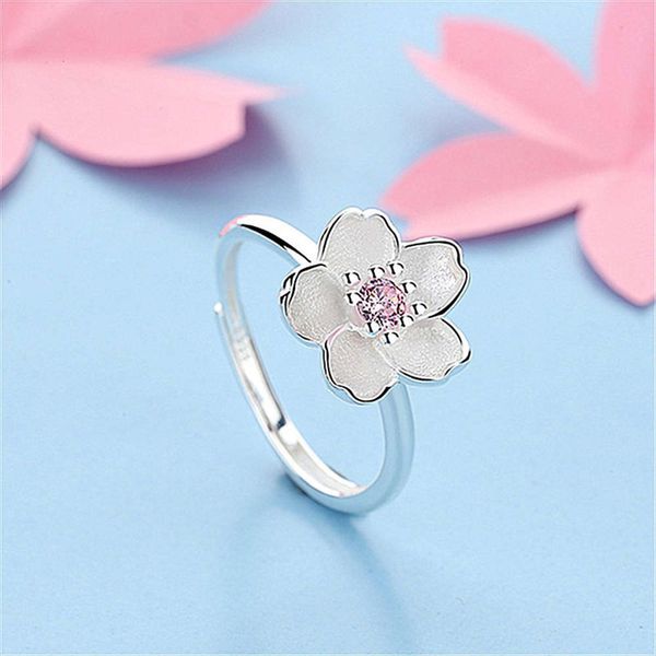

tiktok, cherry blossom lady, japan, silver jewelry, opening, diamond, purple diamond ring, concise creative ring gift., Black
