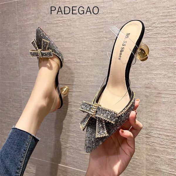 

butterfly-knot fashion women shoes crystal party night sandals dress, Black
