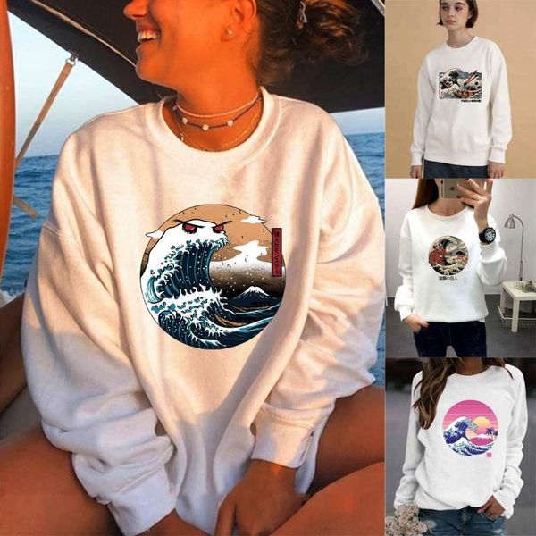 

women's hoodies & sweatshirts for women hoodie harajuku clothes woman clothing pullovers crewneck sweatshirt tracksuit female, Black