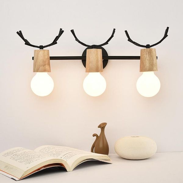 

wall lamps toilet lights iron wood bathroom mirror light entrance aisle sconce bedroom study led modern lamp