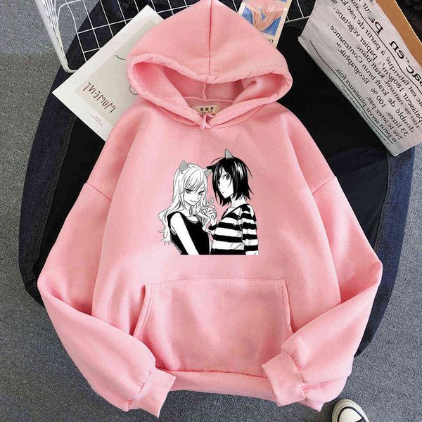 Horimiya Love Hot Anime Hoodie Женщины / Мужчины Hori и Miyamura Печать Пара Одежда Унисекс Уличная Одежда Весна Негабаритная Толстовка 12 Y0820