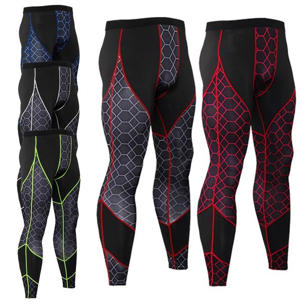 

men's compression pants sports tights basketball leggings exercise stretch waist running, Black;blue