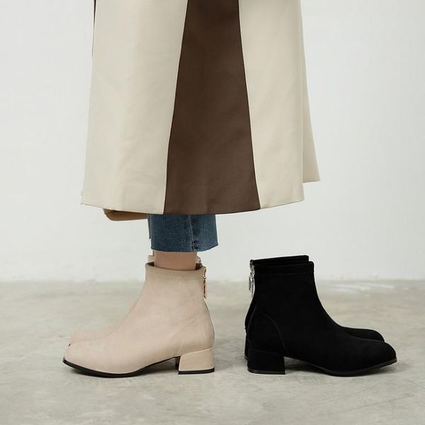 

boots short women's autumn and winter thick heel, Black