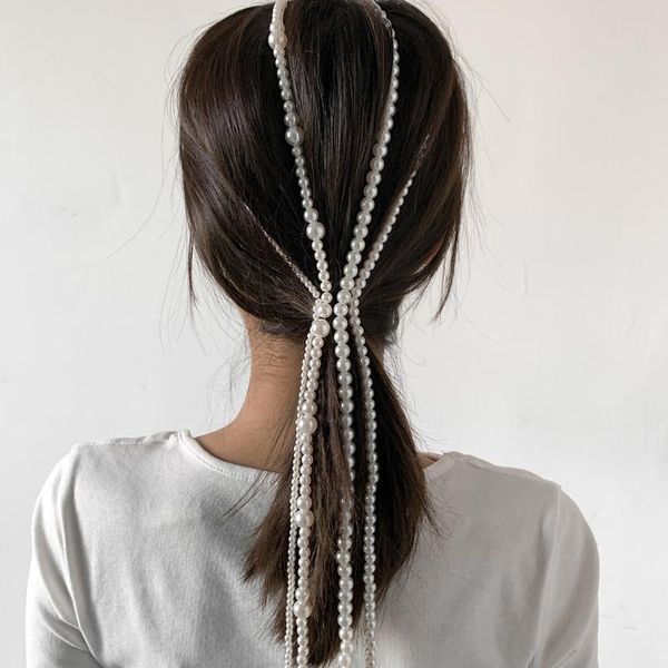 

hair clips & barrettes european and american hip-hop trend geometric imitation pearl braided hairpin ins french retro irregular beaded tasse, Golden;silver