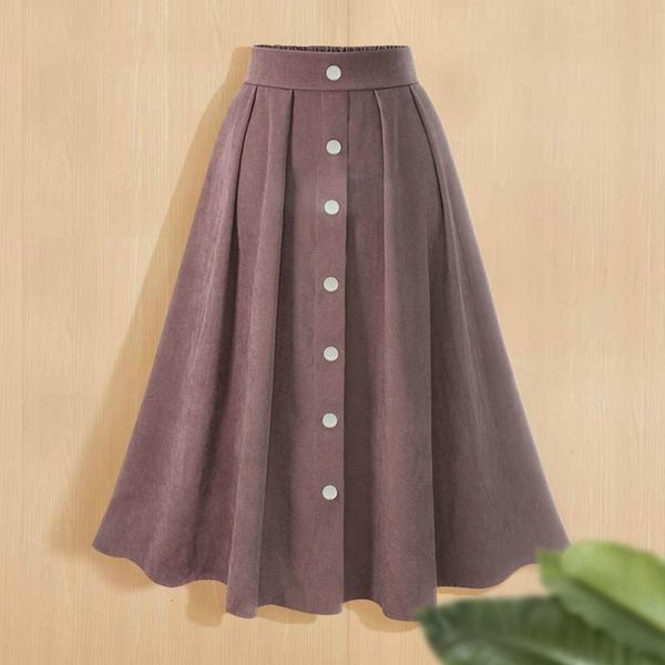 

skirts diiwii womens casual splice single breasted mid length high waisted a line skirt x1cg, Black