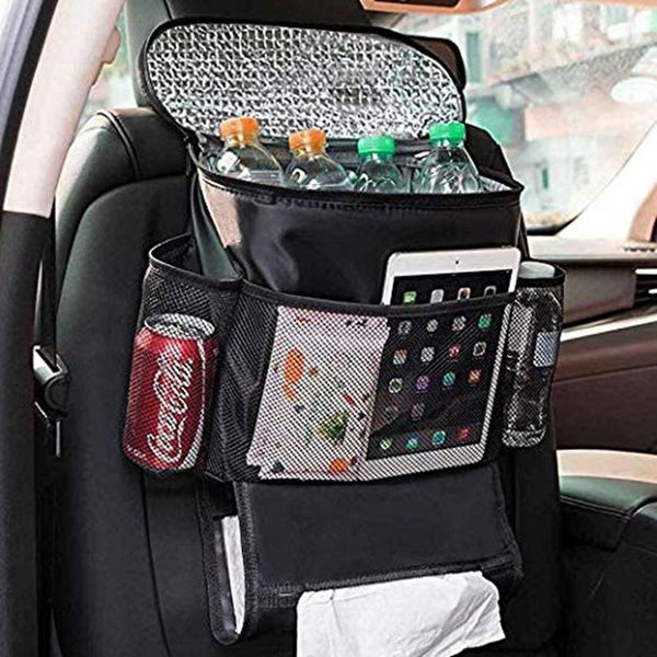 

car organizer black back seat storage bag hanging multi-pocket auto tissue box car-styling