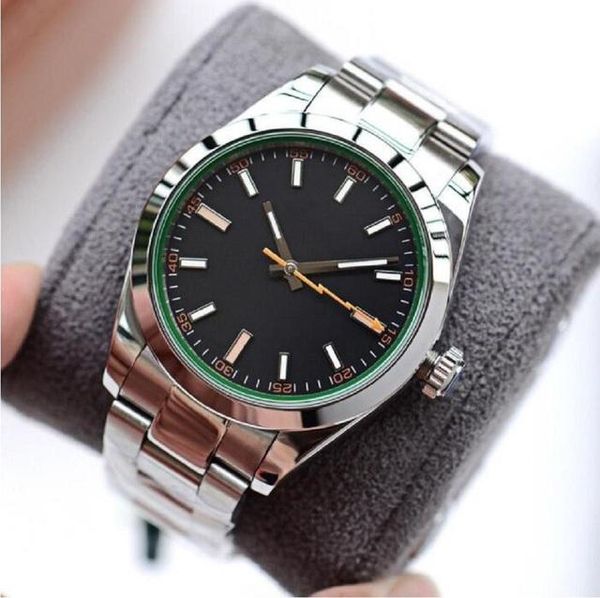 

wristwatches automatic mens watch waterproof mechanical milgausses 126610 stainless steel black blue watches, Slivery;brown