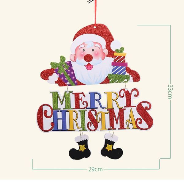 

party decoration christmas door hanging decorations pvc stilted santa snowman hang up shop bar festivel