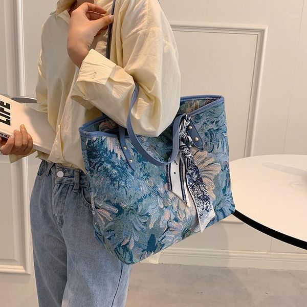 

evening bags large-capacity shoulder bag for girl summer 2021 big students class oil painting tote casual purses and handbags1