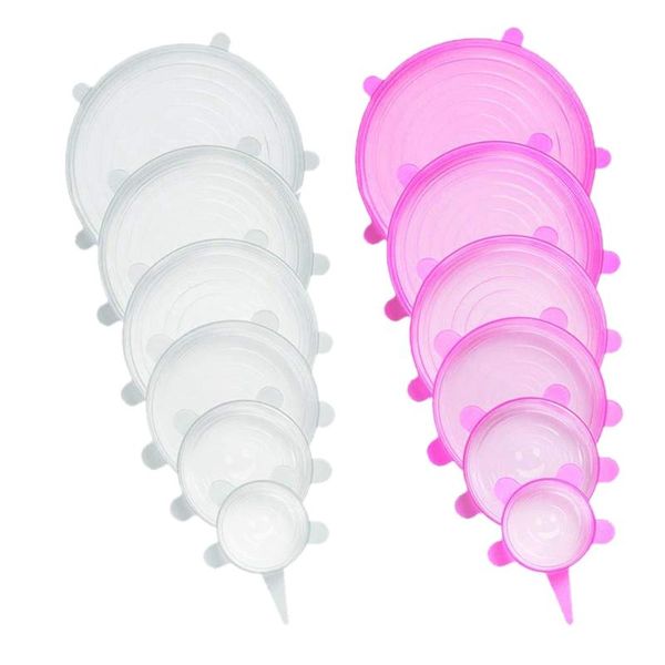 

food savers & storage containers silicone stretch lids 12pcs lids, reusable durable eco-friendly covers to fit various sizes shapes of conta