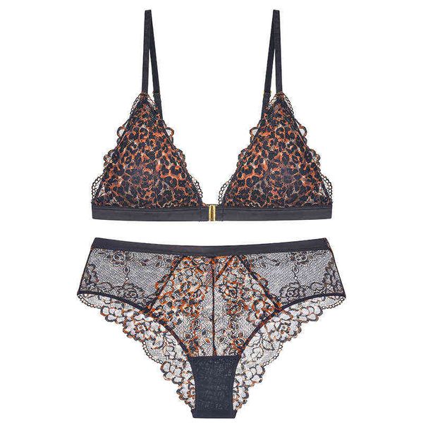 

nxy set sp&city french mesh leopard underwear set thin triangle cup lace transparent bras women comfort seamless brassire lingerie 1128, Red;black