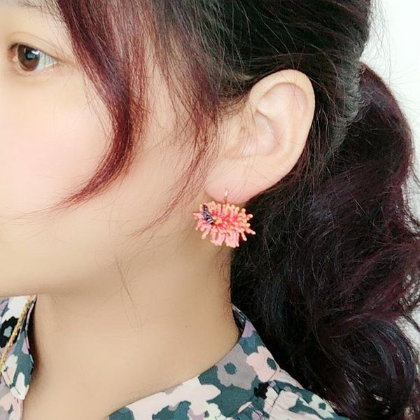 

clip-on & screw back romantic colorful coral earrings, Silver