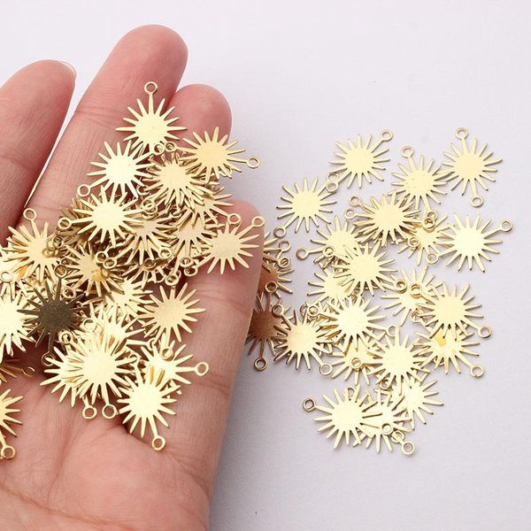 

charms 40pcs/lot handmade sun flower pendants diy necklace earrings jewelry findings making supplies brass accessories, Bronze;silver
