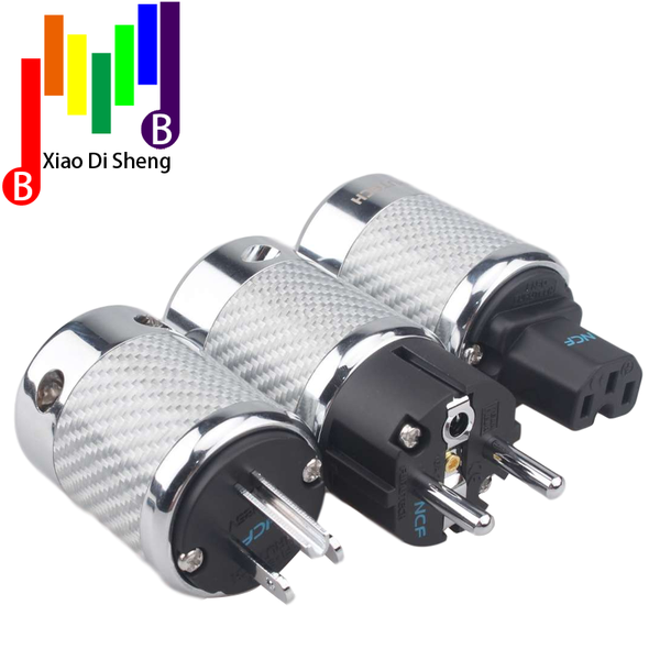 

smart power plugs fi-50&fi50m white carbon fiber rhodium plated pure copper ac us electrical male female connector iec eu euro plug