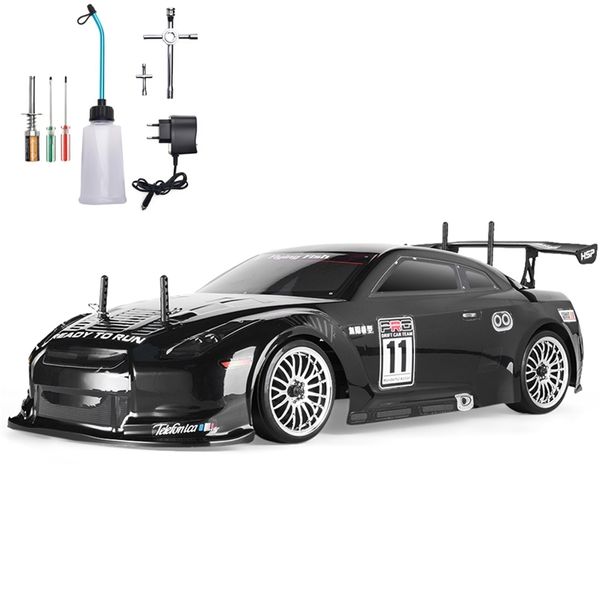 Carro elétrico / RC HSP RC Car 4wd 1 10 On Road Racing Two Speed Drift Vehicle Toys 4x4 Nitro Gas Power High Speed Hobby Remote Control Car 240314