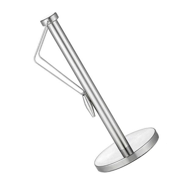 

toilet paper holders 1pc creative vertical tissue holder kitchen roll rack for home (silver)