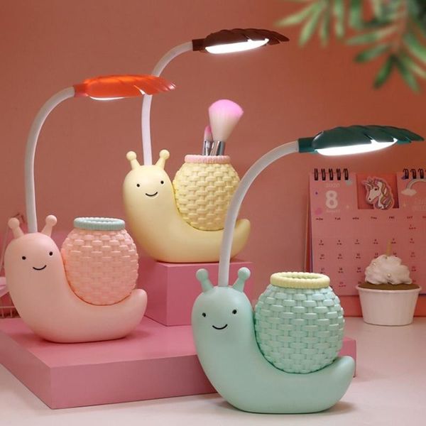 

night lights led desk lamp portable usb rechargeable eye protection learning multi-function pen holder children bedroom