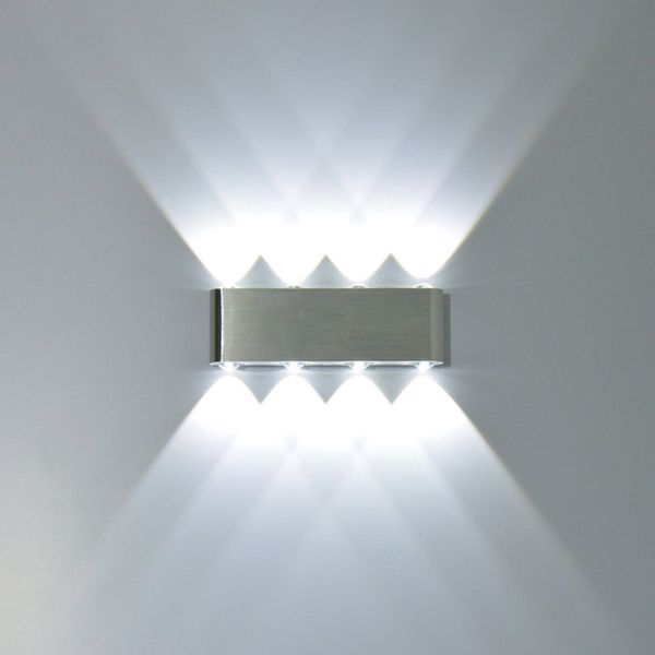 

8w modern rectangle led wall sconces light fixture aluminum high power 8 led up down wall lamp spot light stair light 2pcs