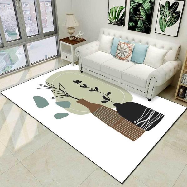 

carpets modern minimalist nordic style living room carpet small fresh white leaves bedroom area rugs fashion home bedside floor mat 2021