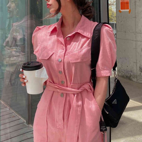 

jacket work office women summer fashion overall loose solid long playsuit lace up sashes jumpsuit rompers, Black;brown